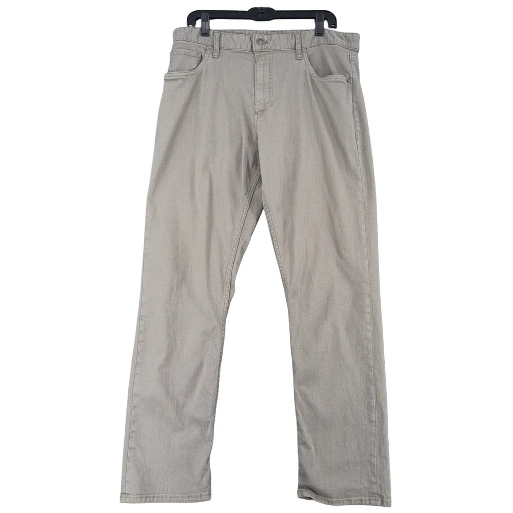 Calvin Klein Jeans Men Straight Fit Tan Chinos Trousers Size 36W x 32L‎